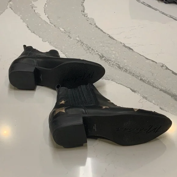 Matisse Black and Gold Star Ankle Boots Women’s 8.5 Never Worn - Picture 6 of 6